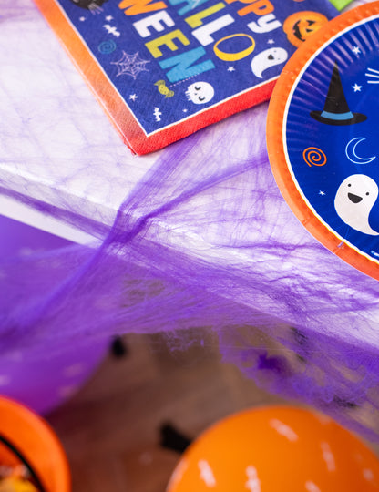 Виолетова паяжина с паяци 20 g Хелоуин