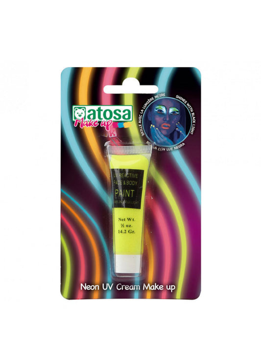 Tube de maquillage néon jaune UV