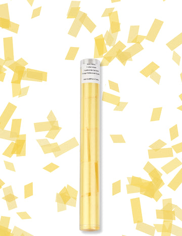 Tube lanceur de confettis rectangle pour fête jaune