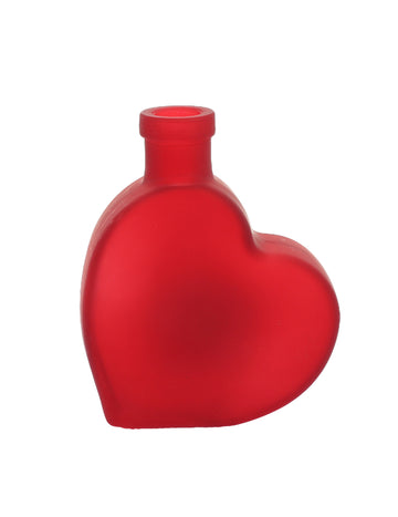 Червена стъклена ваза сърце 12,5 cm 