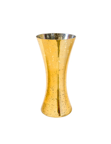 Метализирана златна ваза с извита форма 25 x 10 cm 