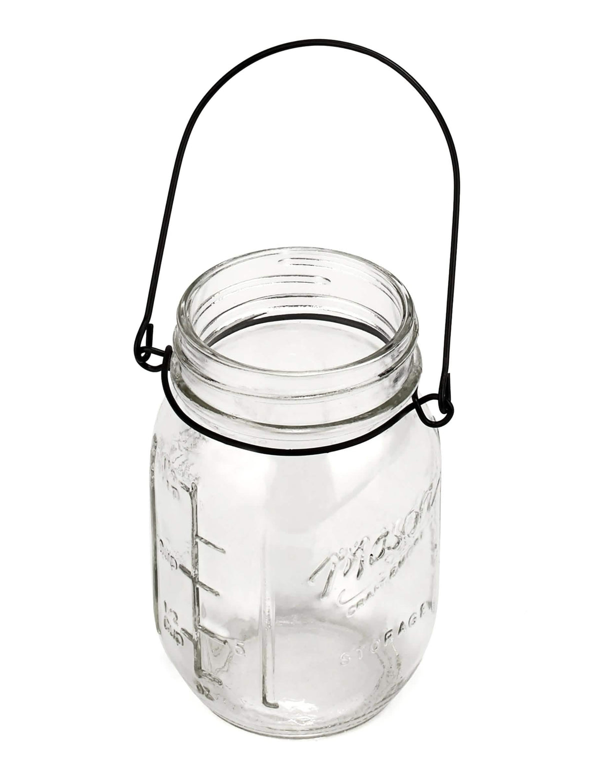 Стъклена ваза mason jar с черна дръжка
