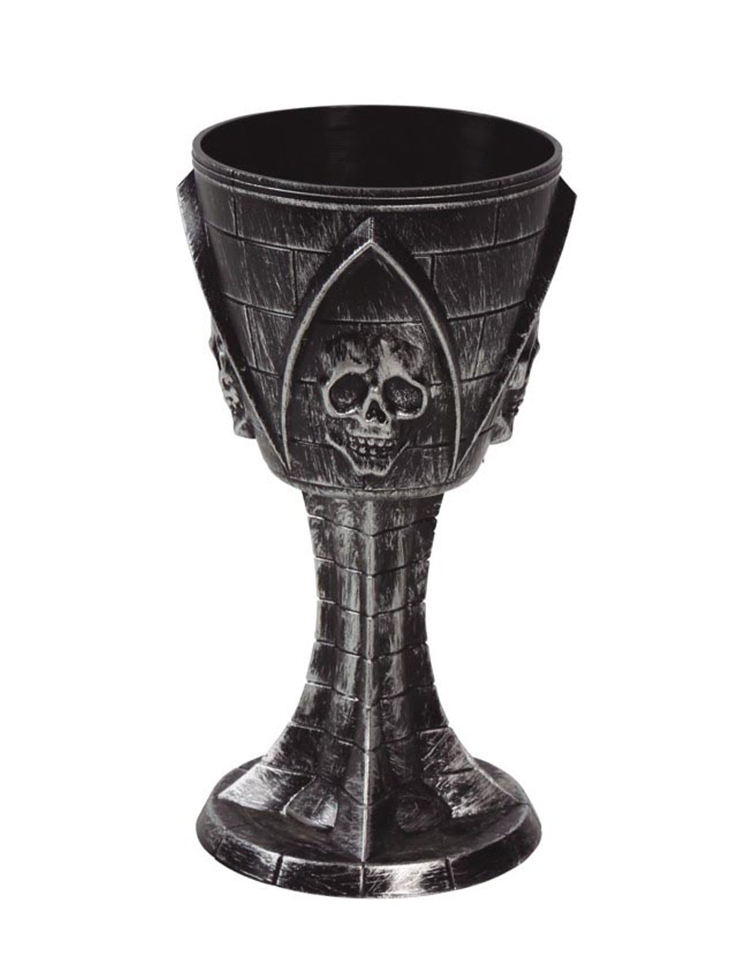 Vue de face du verre à pied tête de mort