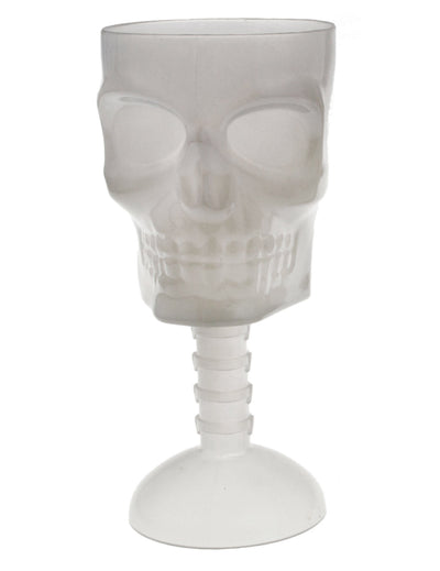 Verre tête de mort pour Halloween blanc phosphorescent
