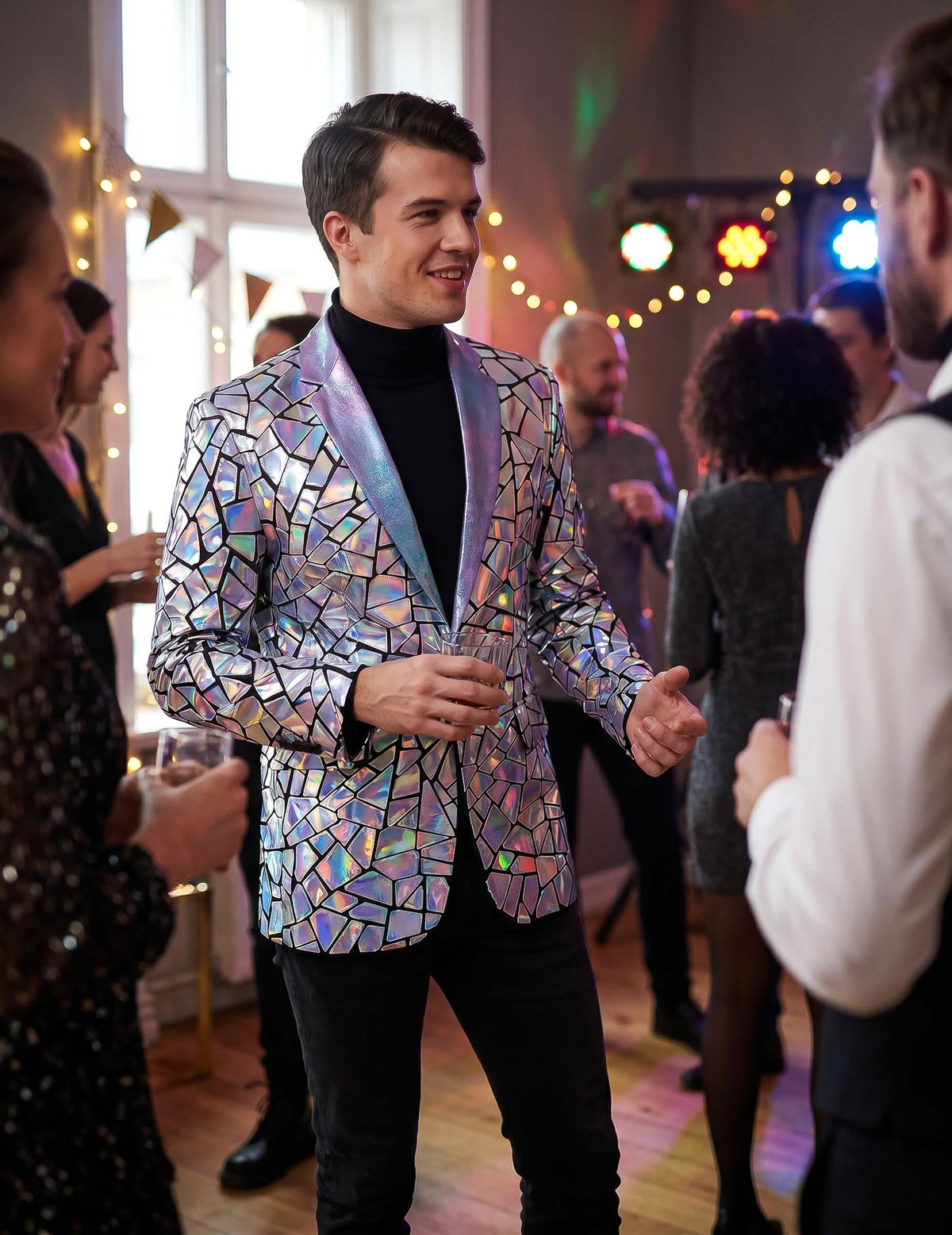 Veste à facettes holographiques luxe homme
