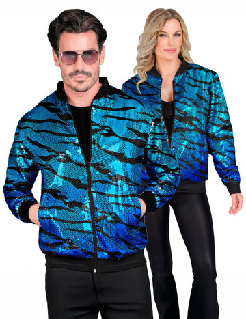 Яке за пайети за възрастни сини вълни