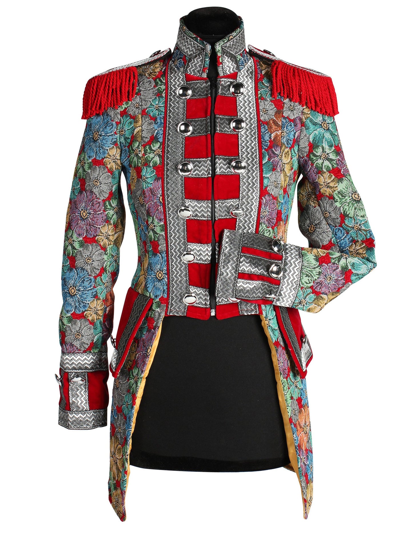 Луксозно дамско карнавално яке с флорален принт