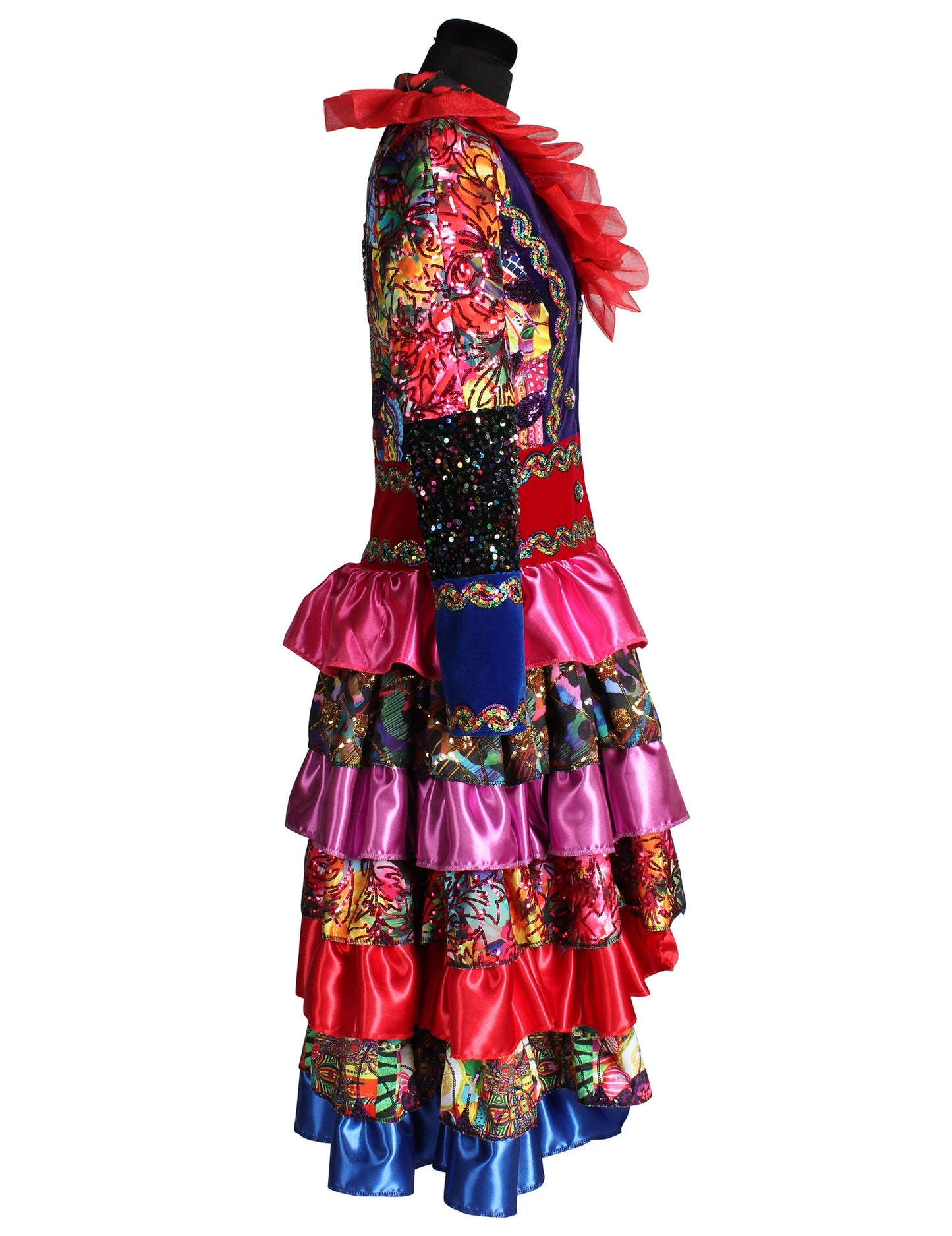 Дълго дамско сако във фиеста-карнавален стил, многоцветно, висок клас 