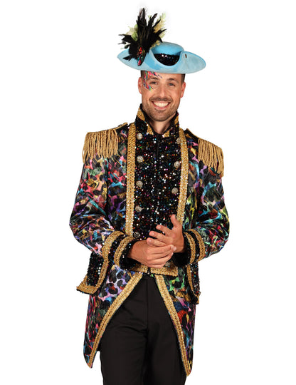 Луксозно мъжко карнавално яке в неонови цветове