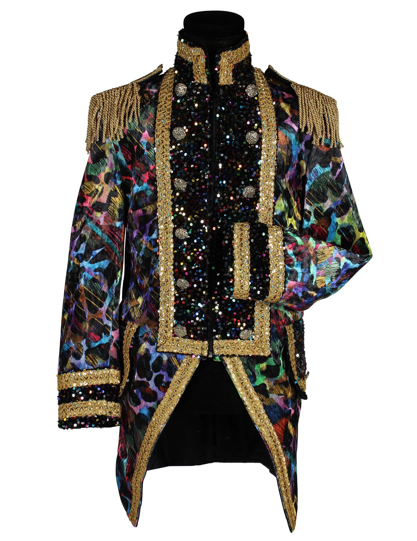 Луксозно мъжко карнавално яке в неонови цветове
