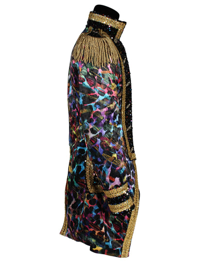 Луксозно мъжко карнавално яке в неонови цветове