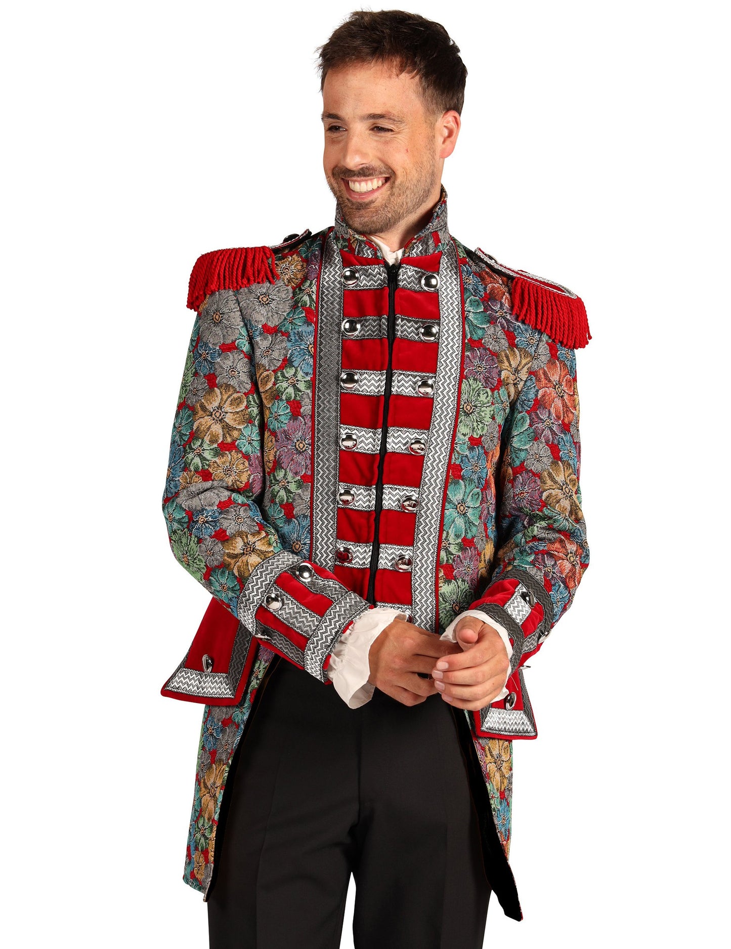 Мъжко луксозно карнавално яке с флорален мотив