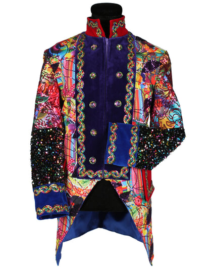 Висококачествено мъжко карнавално яке в многоцветен стил Fiesta Carnival