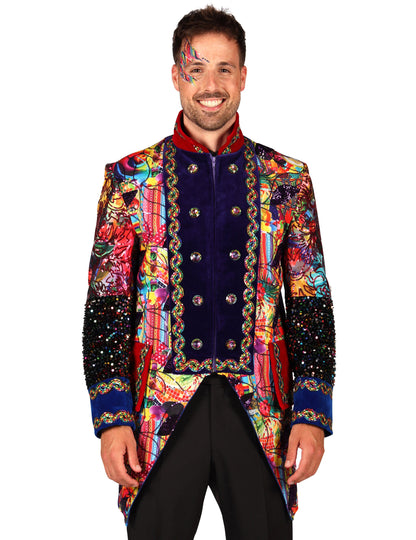 Висококачествено мъжко карнавално яке в многоцветен стил Fiesta Carnival