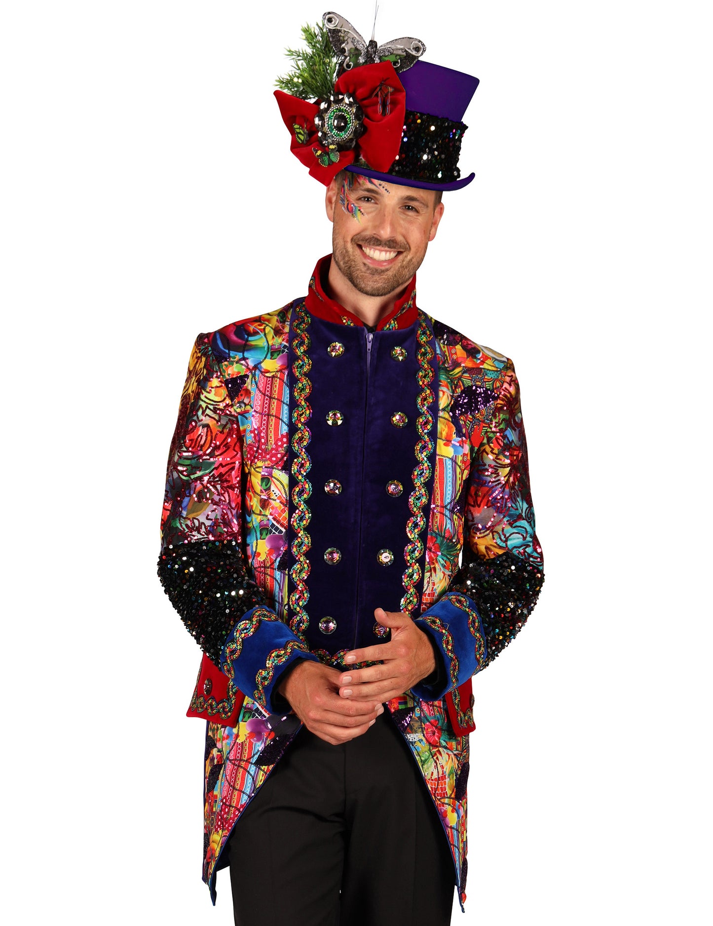 Висококачествено мъжко карнавално яке в многоцветен стил Fiesta Carnival