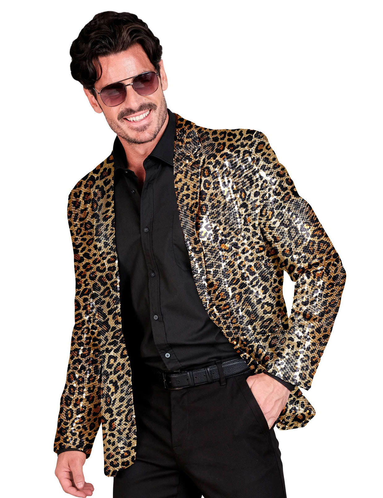 Veste de costume à sequins léopard adulte