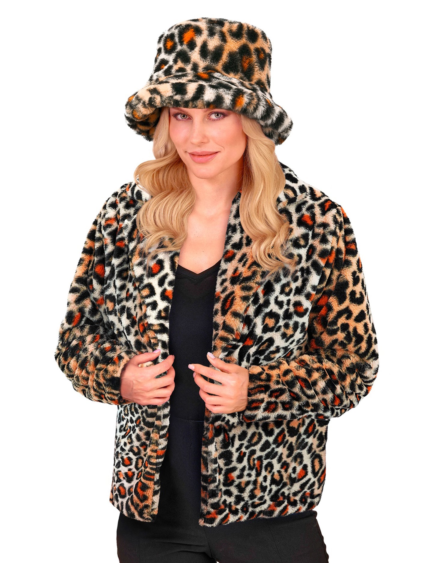 Дамско яке от плюш с леопардов принт 