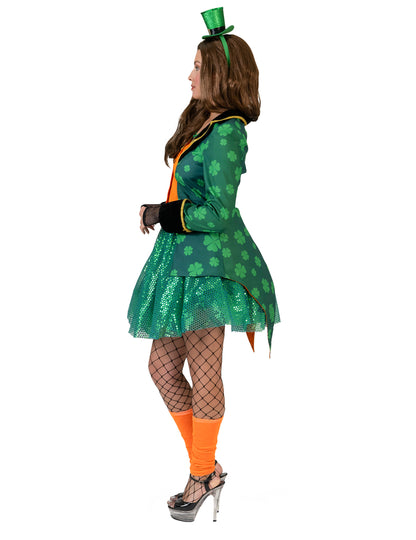 Veste queue de pie Saint Patrick à trèfles femme