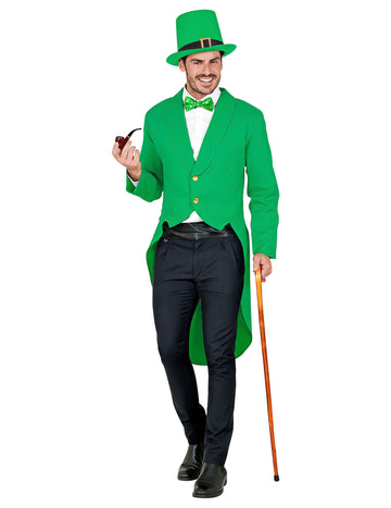 Veste queue de pie verte St Patrick homme
