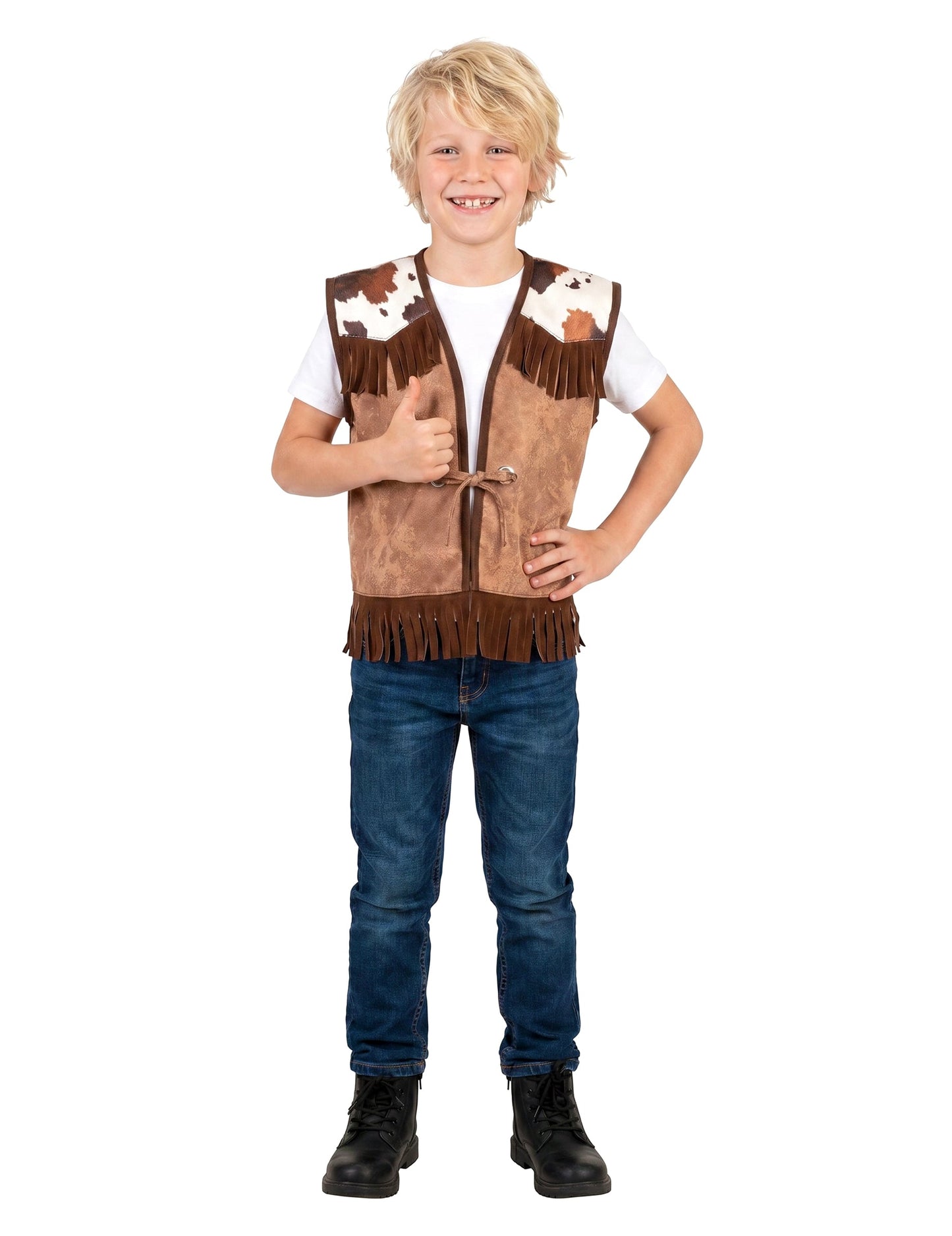 Veste western marron clair enfant