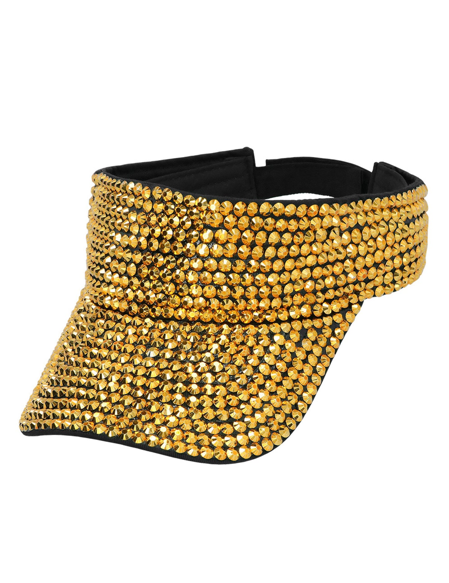 Златна козирка за възрастни с кристали