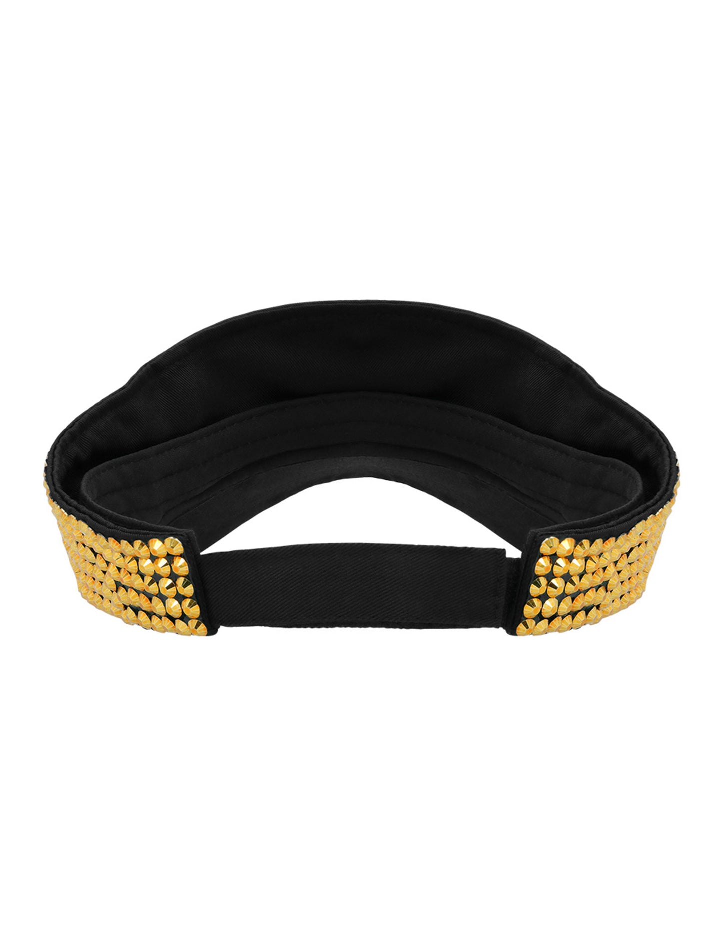 Златна козирка за възрастни с кристали