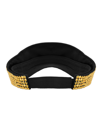 Златна козирка за възрастни с кристали