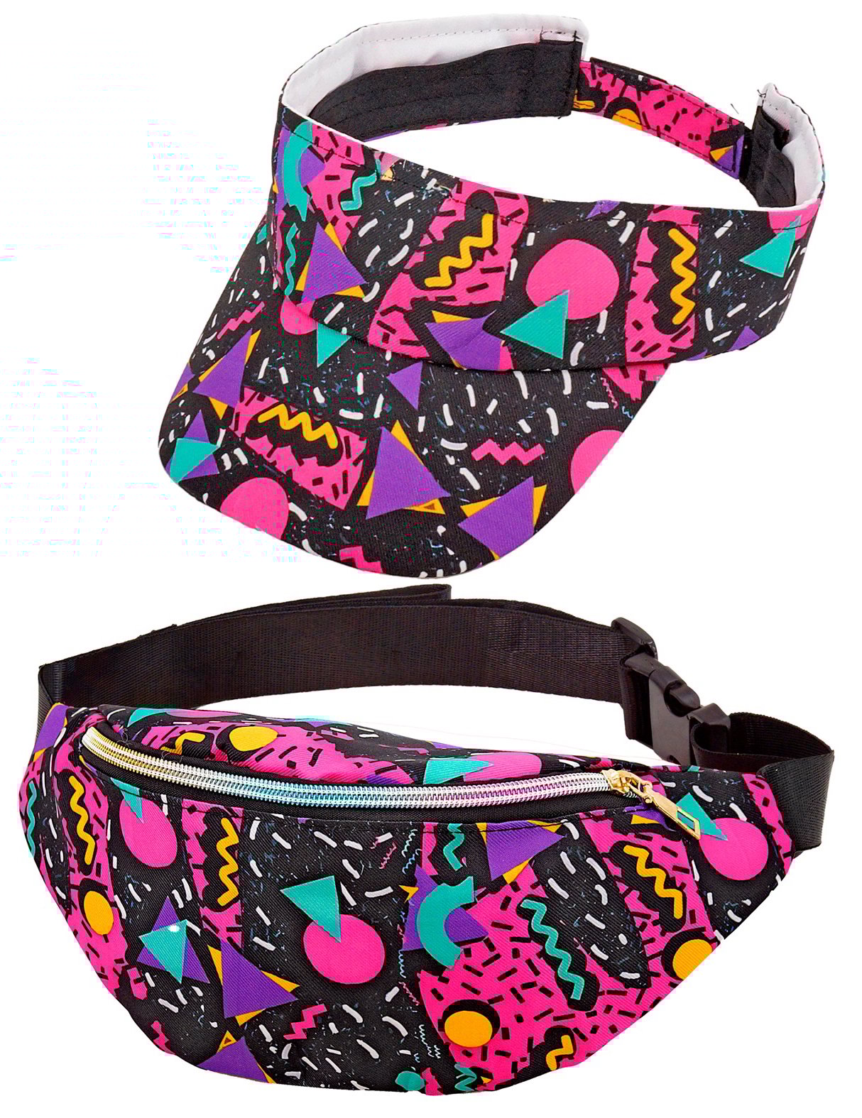 Черна козирка за възрастни с шарка от 90-те години и цвят банан