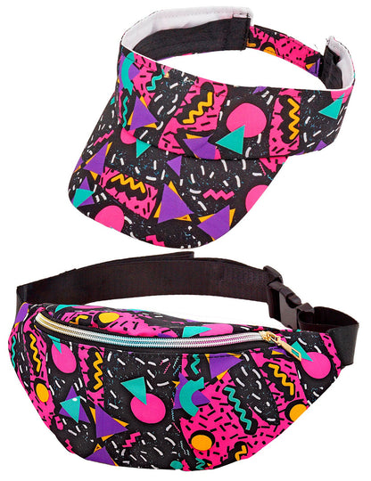 Черна козирка за възрастни с шарка от 90-те години и цвят банан