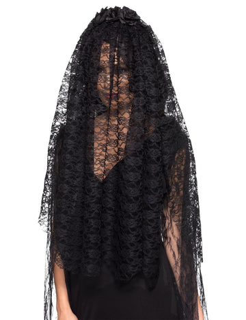 Дълго овдовяло черно платно за възрастни