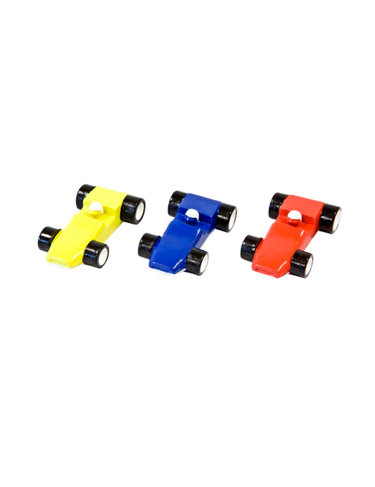 Voiture de course en résine déco racing pour décoration jaune bleu et rouge