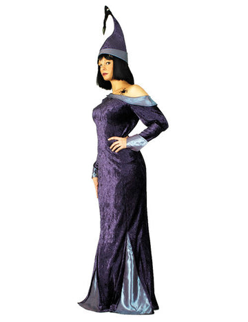 Костюм на вещица магьосница за жени Приказен лилаво-сив 
